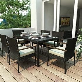 Sonax PT-601 Textured Black?7 Piece Patio Dining Set by Sonax