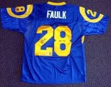 Marshall Faulk Autographed/Hand Signed St. Louis Rams Blue Jersey HOF 20XI PSA/DNA