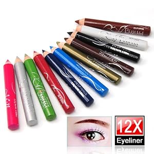 LE 12 Assorted Colors Cosmetic Makeup Eyeliner Pencil Eyebrow Eye Liners