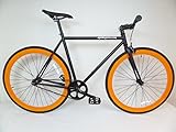 Matte Black and Orange Fixie Single Speed Fixie Bike with Flip Flop Hub By Sgvbicycles Fixies