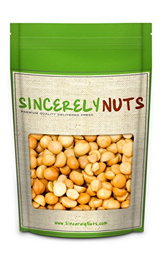 Sincerely Nuts Macadamia Nuts Whole Roasted & Unsalted - One (1) Lb. Bag - Crisp, Delectable Flavor - Shelled, Nutritious Freshness in Re-Sealable Bag - Kosher