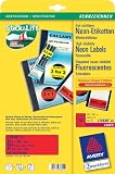 Avery Zweckform L7263R-25 Neonetiketten 99,1x38,1 mm, 25 Bögen, rot