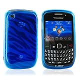 For Blackberry Curve 8520 Gel Silicone Case Zebra Blue