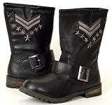 Ankle High Military Navy Army Womens BLACK BOOTS