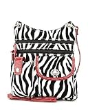 Red & Black Velvet Zebra Animal Print Small Hipster Purse