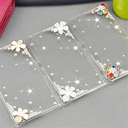 Luxury 3d Fashion Bling Diamond Diagonal Flowers Hard Transparent Plastic Case Cover for Smart Mobile Phones (T3, Sony Xperia Z1)