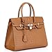 Vicenzo Aidos Gator Italian Leather Tote Handbag