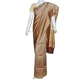 Pure Silk Chocolate Color Sarees with Complementary Made to Measure Blouse & Under Skirts