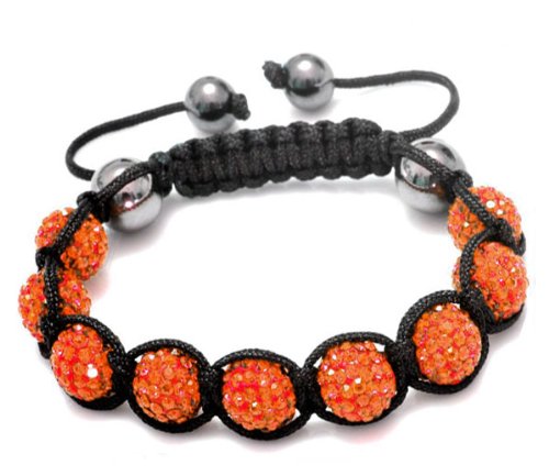 Eeazy-Gizmo® Orange Shamballa Bracelet Unisex Crystal Swarovski Beads