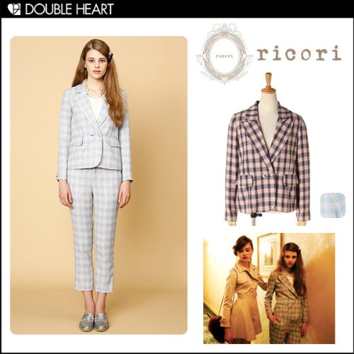 リコリ[ricori]オリジナルチェックジャケット レディース ジャケット チェック テーラード 2013秋冬 篠田麻里子さんブログ紹介ブランド