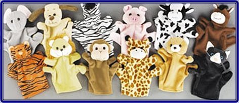 12 DELUXE Soft Plush Velour Animal Hand Puppets - One Dozen Sealed
