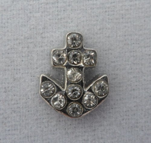 LoveByLucySilver ANCHOR with Crystals Floating Charm