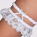 Bride's White Lace Beaded Garter