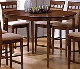 Counter Height Dining Table with Oval Top Walnut Finish