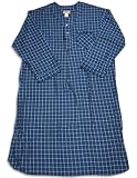 Private Label - Mens Big and Tall Long Sleeve Plaid Flannel Nightshirt, Navy 30853