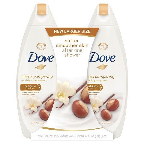 Dove Purely Pampering Shea Butter Warm Vanilla Body Wash 22 oz Twin Pack TRG