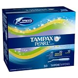 Tampax Pearl Plastic Triple Pack Light/Regular/Super Absorbency Unscented Tampons 50 Count