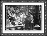 Newswire Photo (L): Woman and young boy looking at window of shop where Xmas toys are displayed