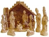 Deluxe Olive Wood Nativity Set- Hand Carved in Bethlehem, the Holy Land.