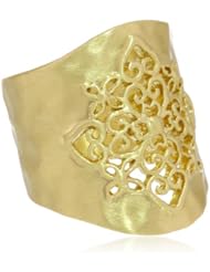 Gold-Tone Filigree Hammered Ring