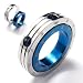 Search : Atlas Jewelry 316L Stainless Steel Eclipse Astrology Pendant Necklace - Blue/Silver THREE Assorted Matching Chains FREE GIFT BOX