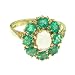 18ct Yellow Gold Ladies Fiery Opal & Emerald Cluster Ring - Free Delivery - Finger Sizes L to Z Available