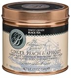 Boston Tea Finest Grade Black Tea, Ginger, Peach & Apricot Loose Tea, 4.9-Ounce Tins (Pack of 2)