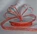 Organza Polka Dot Ribbon -3/8"- Orange/Black Dots - 25 Yards (75 Ft)