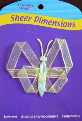 Wrights Sheer Dimensions Iron-On Applique: Green Butterfly