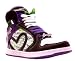 Pineapple Girls Geo White & Purple Hi Top Baseball Style Lace Up Boots.