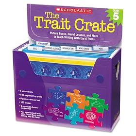 New-Scholastic 0439687330 - Trait Crate, Grade 5, Seven Books, Posters, Folders, Transparencies, Stickers - SHS0439687330