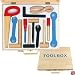 Trademark Global Child's First Tool Set - All Wood in Toolbox with Re-Mailer 1