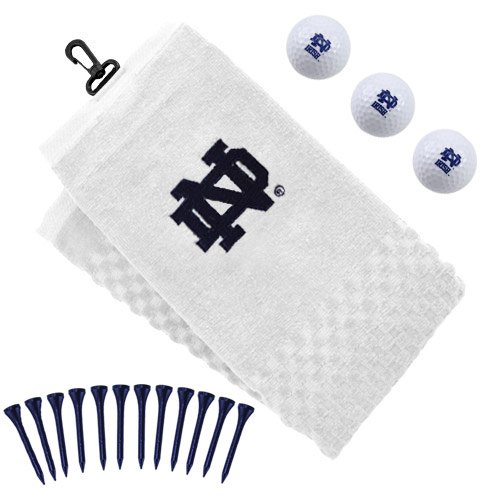 Notre Dame Fighting Irish Embroidered Golf Towel, Golf Balls Tees Gift Set