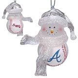 Atlanta Braves 2 3/4" Acrylic Snowman Baseball Ornament