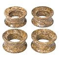 Marble Napkin Ring Set of 4 - Dark Travertine