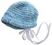 CLEARANCE BABY COLLECTION ITEM - Handmade Artisan Baby Bonnet - Celestial Blue (Crocheted 100% By Hand)