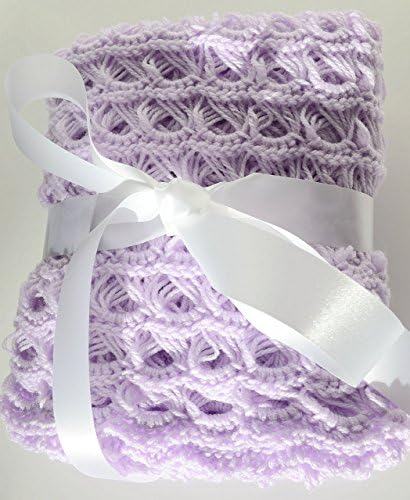 Lovely Lavender Hand Crocheted Baby Blanket