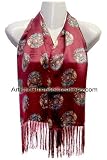Chinese Apparel / Chinese Clothing & Accessories: Chinese Silk Scarf - Dragon & Phoenix Symbols
