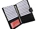 New Eel Skin Leather Credit Card Holder Wallet 19 Card Slots & 1 ID Window With Snap by Marshal (Black)