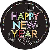 Creative Converting 8 Count Sturdy Style Paper Dinner Plates, 8.75", New Year Sparkle