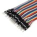 30CM M/M Jumper Wires,Michael Josh Breadboard 80 Pin Male to Male Ribbon Cables Kit(2 X 40 Pcs)