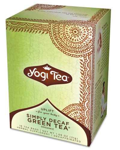 Yogi Tea Organic Simply Decaf Green Tea, Tea Bags, 16-Count Boxes (Pack of 12) by Decaf Teas