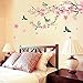 Dingoo Flower Peach Blossom Tree Branch Instant Wall Decal Sticker for Living Room Bedroom