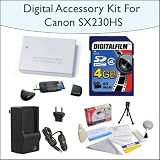 4GB Accessory Kit Bundle For The Canon PowerShot SX230HS 12 MP Digital Camera