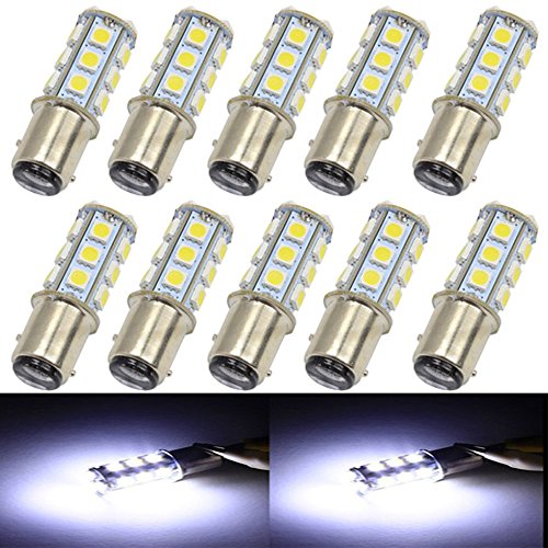 Everbright 10PCS White S25 1157 BAY15D / 1034 / 1016 Base 18 SMD 5050 LED Replacement Bulb For RV Car Brake Light Lamp Backup Lamps Bulbs Day Running Light (DV-12V)