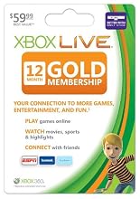 Xbox 360 12 Month Live Gold Card