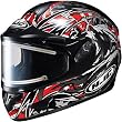 HJC Slayer with Electric Shield Men's CL-16SN Snow Snowmobile Helmet w/ Free B&F Heart Sticker Bundle - MC-1