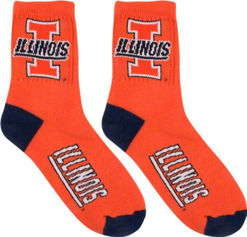 Illinois Fighting Illini Team Color Quarter Socks