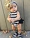 Baby Girls Striped Halter Backless Ruffle Romper with Headband