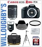 Canon EOS Rebel T3i 18 MP CMOS Digital SLR Camera with Canon EF-S 18-135mm f/3.5-5.6 IS Lens + Canon EW-73B Lens Hood + Canon LPE8 Spare Battery + 67mm Essential Pro DHD UV Filter + LEXSpeed 32GB SDHC Class 10 Memory Card + Sunpak 6600DX Digital Tripod + Canon Speedlite 320EX Flash + Canon Deluxe Gadget Bag & Much More! Willoughby's Est. 1898 Photographic Specialty Flash Bundle